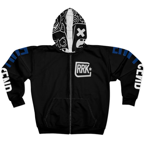 Black RRK Street Wear FullSend Snowboard Zip Hoodie, Comfortable Casual Wear, For Men, Great Gift