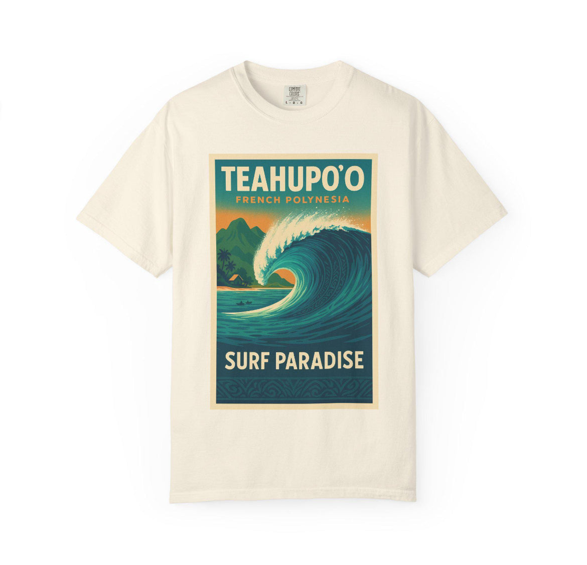 RRK Street Wear Mens Teahupoo Surf T-shirt, Men’s Surf Tee, Casual Men’s T-shirt