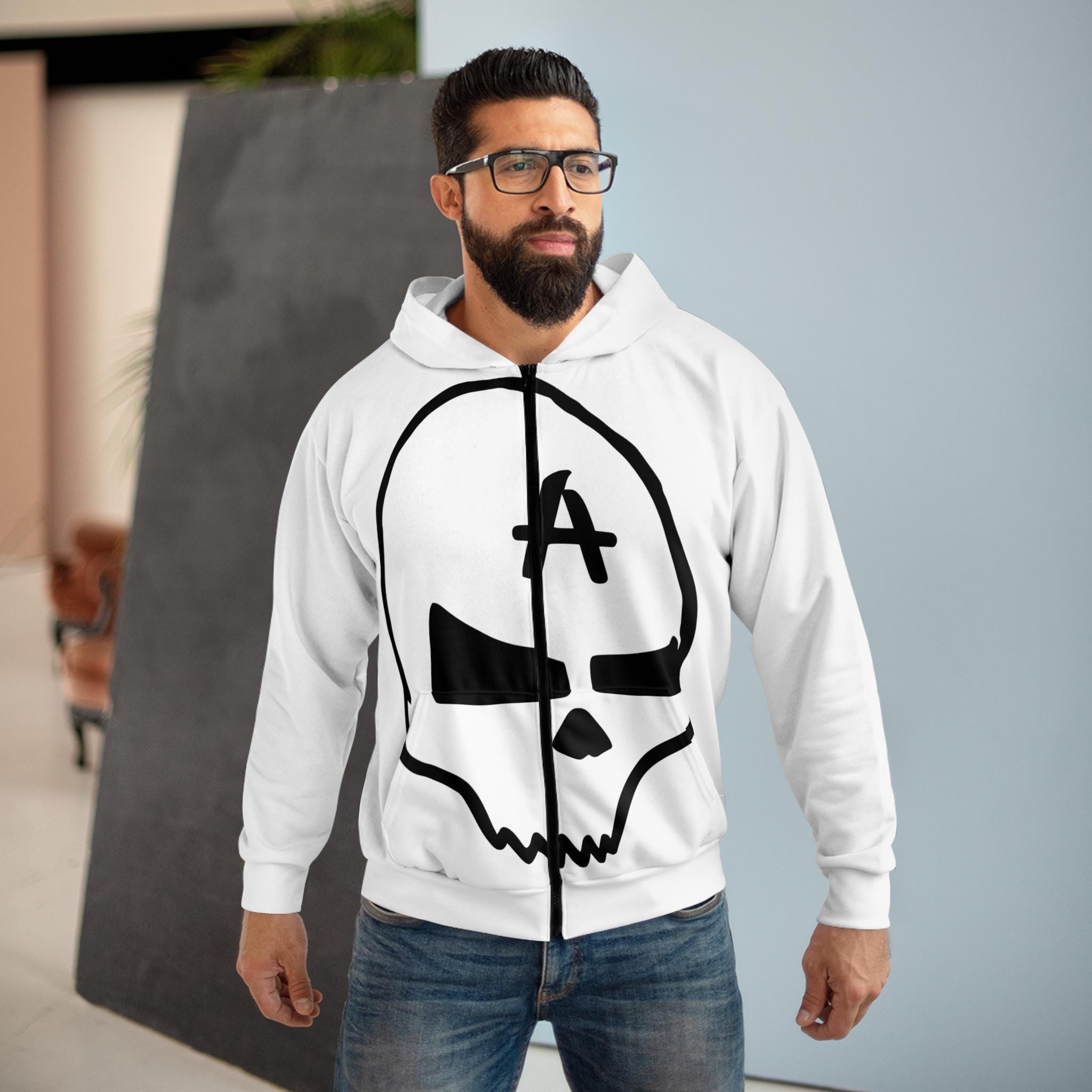 RRK Street Wear Anarchy Zip Hoodie, Comfortable Casual Wear, Perfect for Men, Surf, Skate, Wake, Kite, Motocross, Sail, Skydive