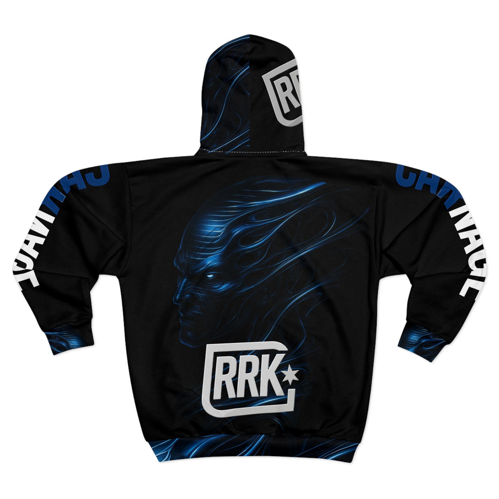 Black RRK Street Wear Carnage Zip Hoodie, Comfortable Casual Wear, For men
