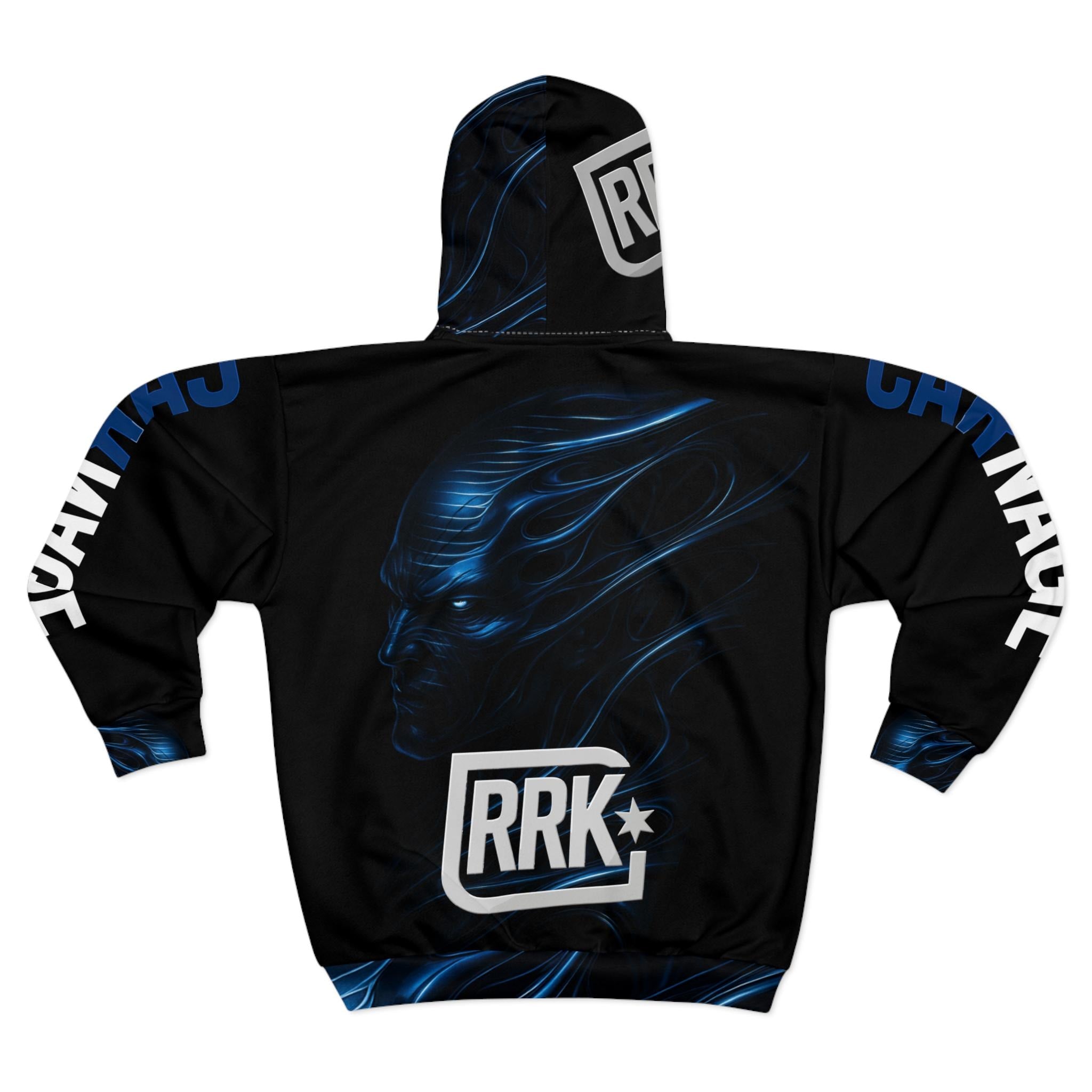 Black RRK Street Wear Carnage Zip Hoodie, Comfortable Casual Wear, For men