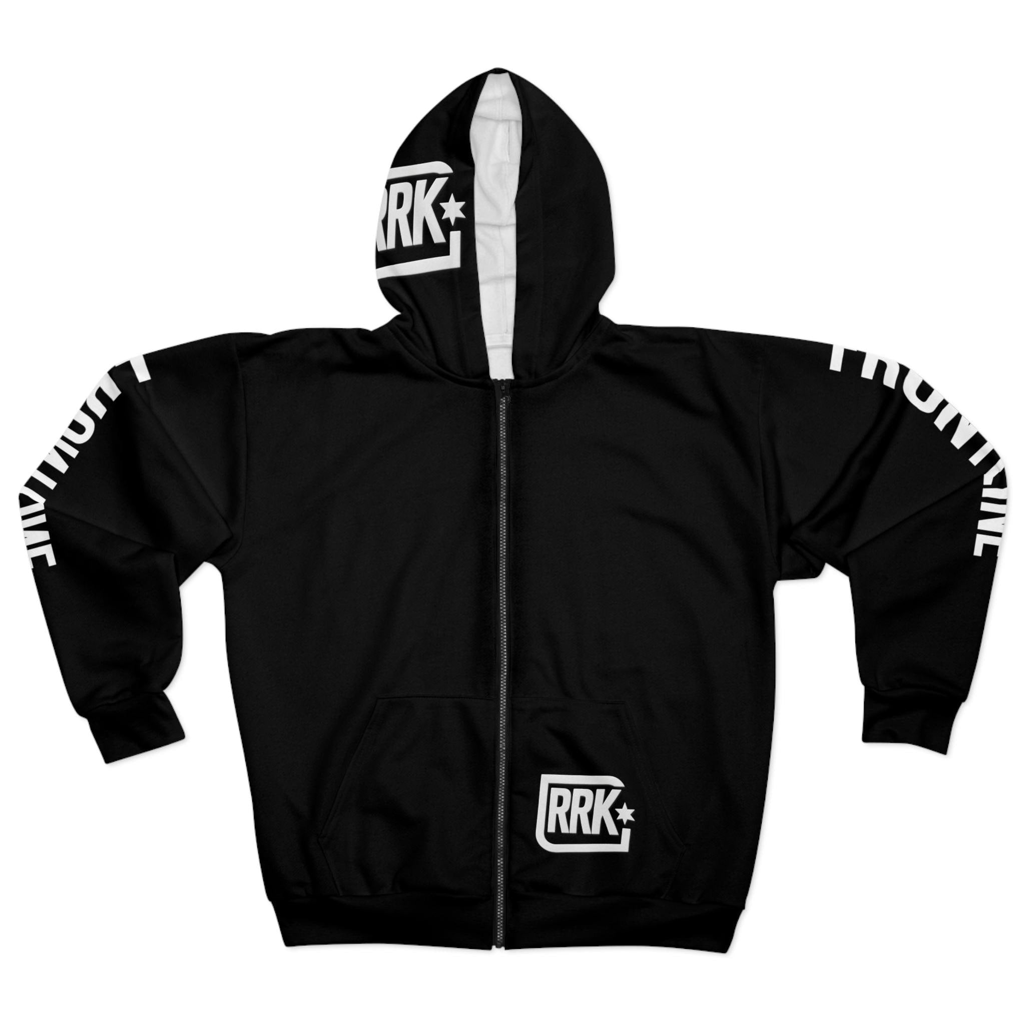RRK Street Wear Frontline Zip Hoodie, Comfortable Casual Wear, Perfect for Men, Surf, Skate, Wake, Kite, Motocross, Sail, Skydive