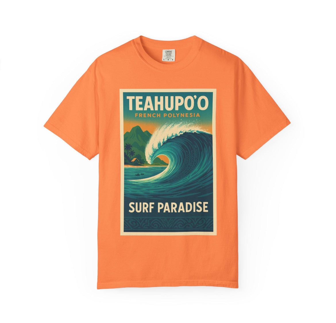 RRK Street Wear Mens Teahupoo Surf T-shirt, Men’s Surf Tee, Casual Men’s T-shirt
