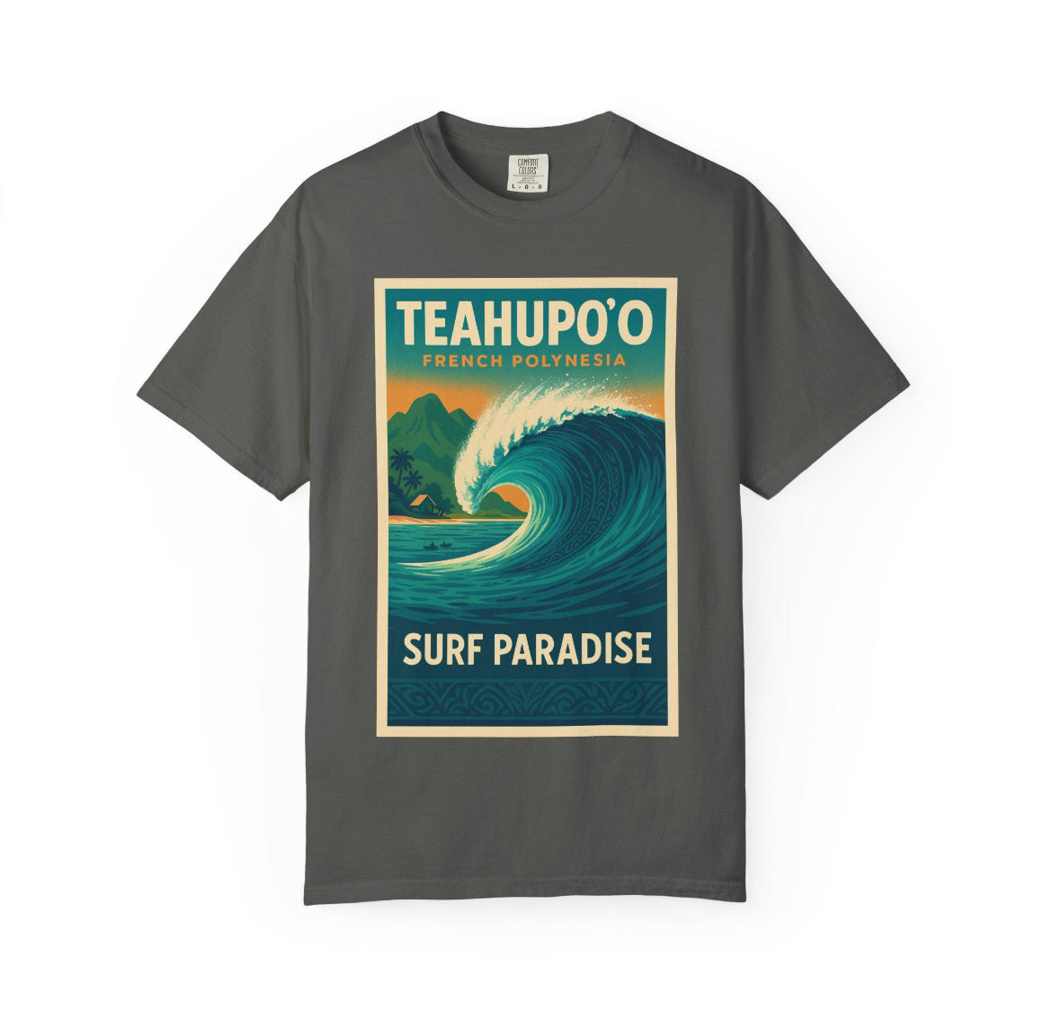 RRK Street Wear Mens Teahupoo Surf T-shirt, Men’s Surf Tee, Casual Men’s T-shirt
