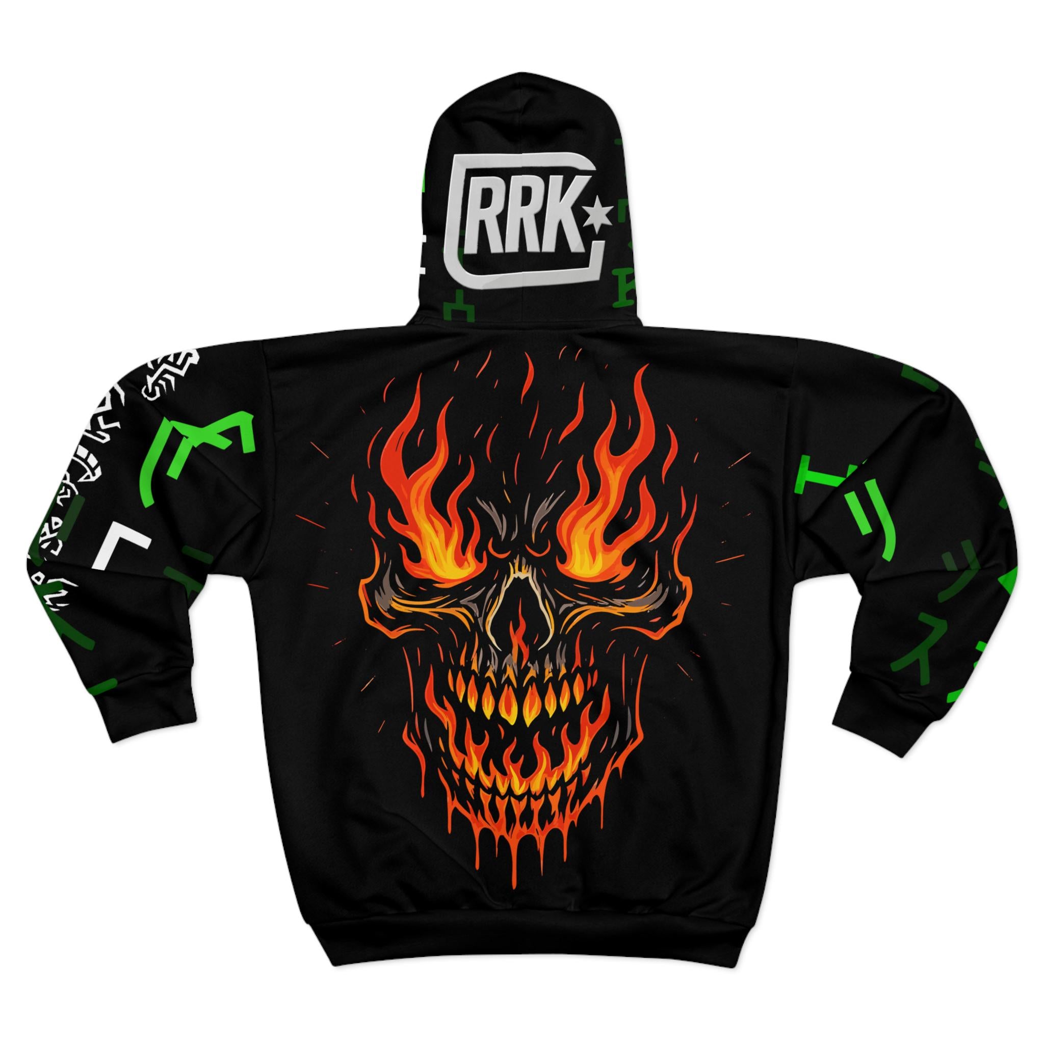 RRK Street Wear FireSkull Zip Hoodie, Comfortable Casual Wear for men