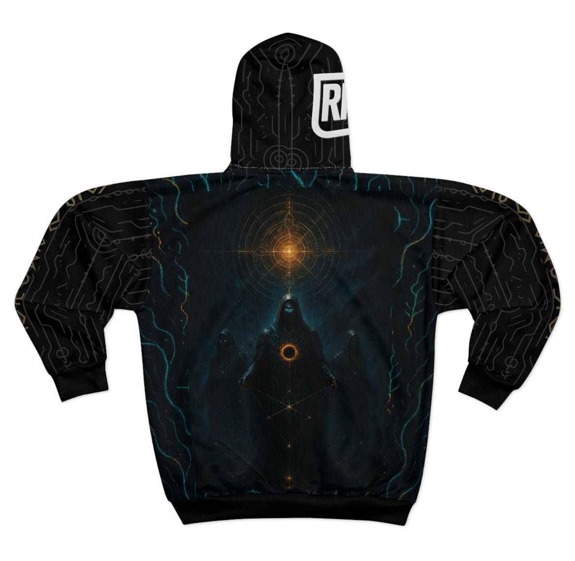 Black RRK Street Wear DarkOverlordCrimson Zip Hoodie, Comfortable Casual Wear, For Men
