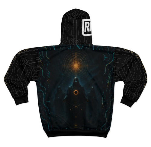 Black RRK Street Wear DarkOverlordCrimson Zip Hoodie, Comfortable Casual Wear, For Men