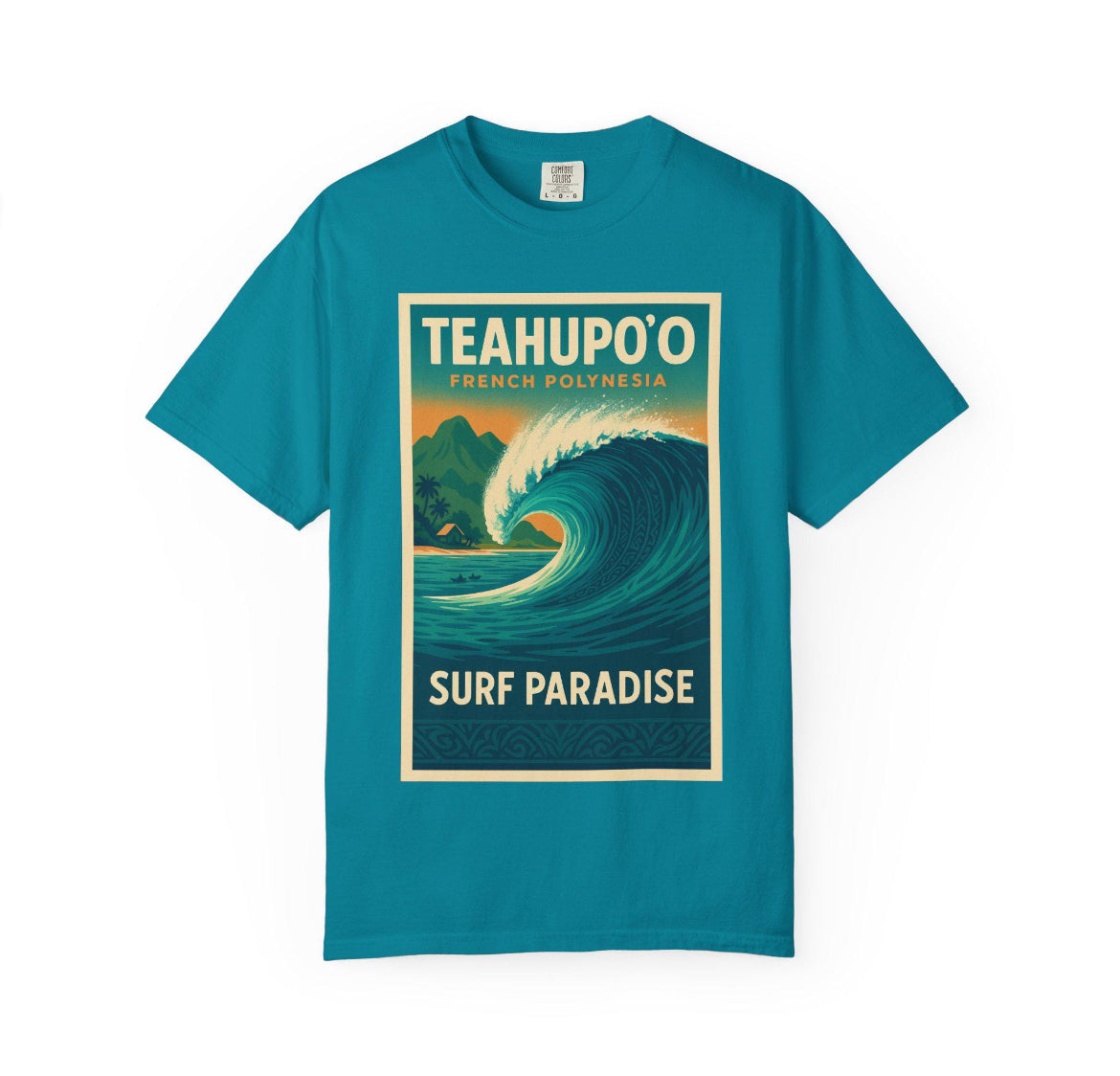 RRK Street Wear Mens Teahupoo Surf T-shirt, Men’s Surf Tee, Casual Men’s T-shirt