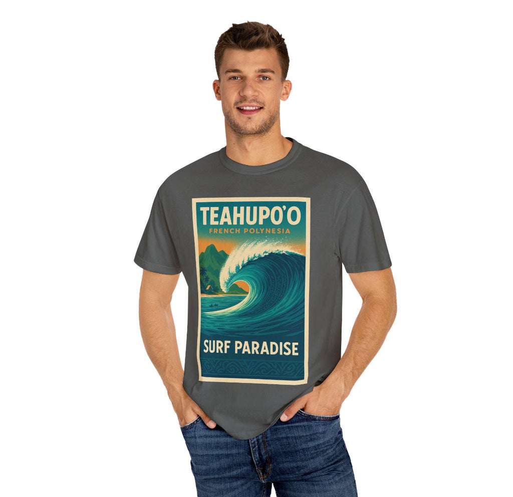RRK Street Wear Mens Teahupoo Surf T-shirt, Men’s Surf Tee, Casual Men’s T-shirt