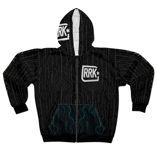 Black RRK Street Wear DarkOverlordCrimson Zip Hoodie, Comfortable Casual Wear, For Men