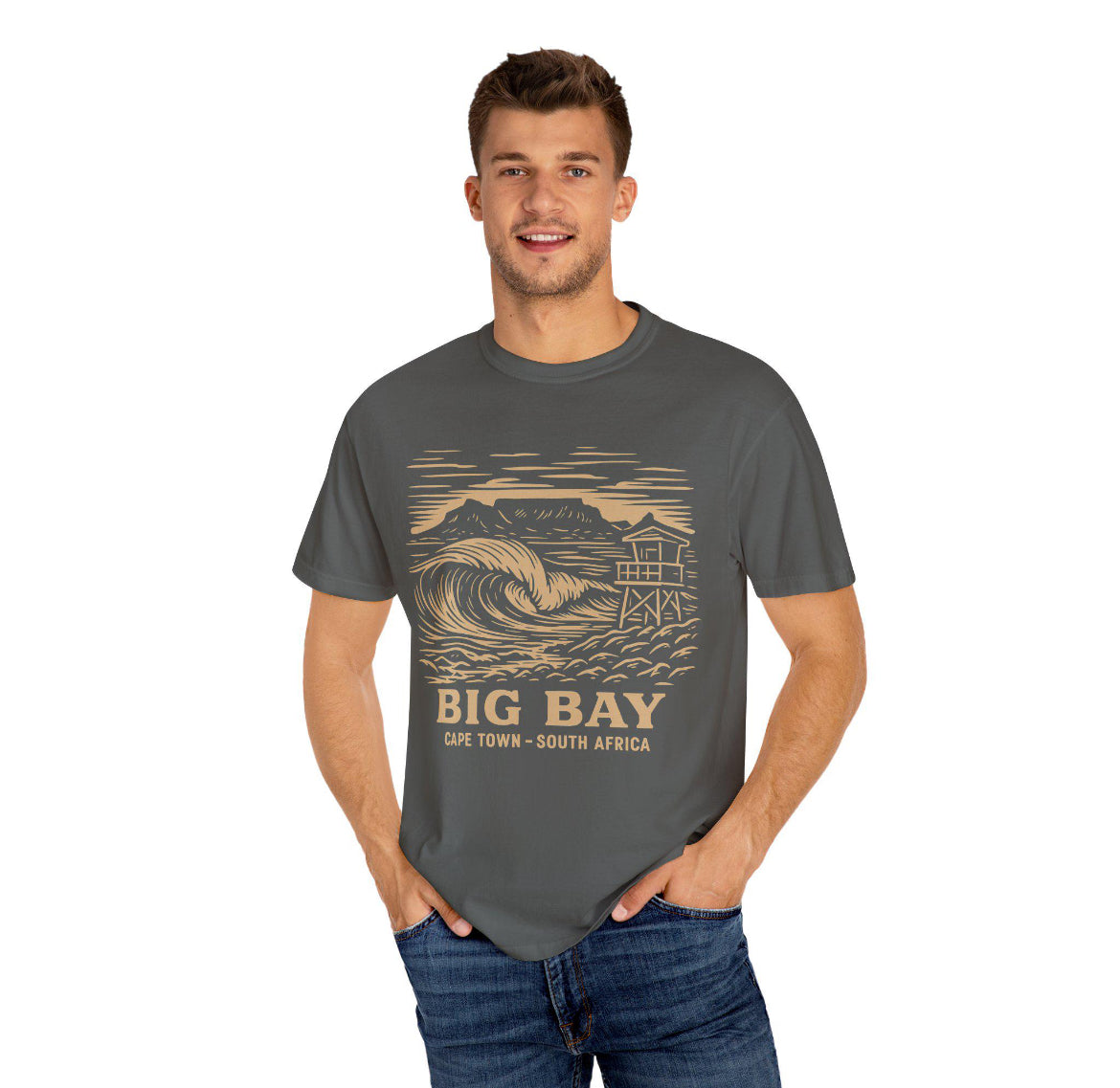 RRK Men’s BigBay Cape Town T-Shirt, Casual Men’s Tee, Surf Tee