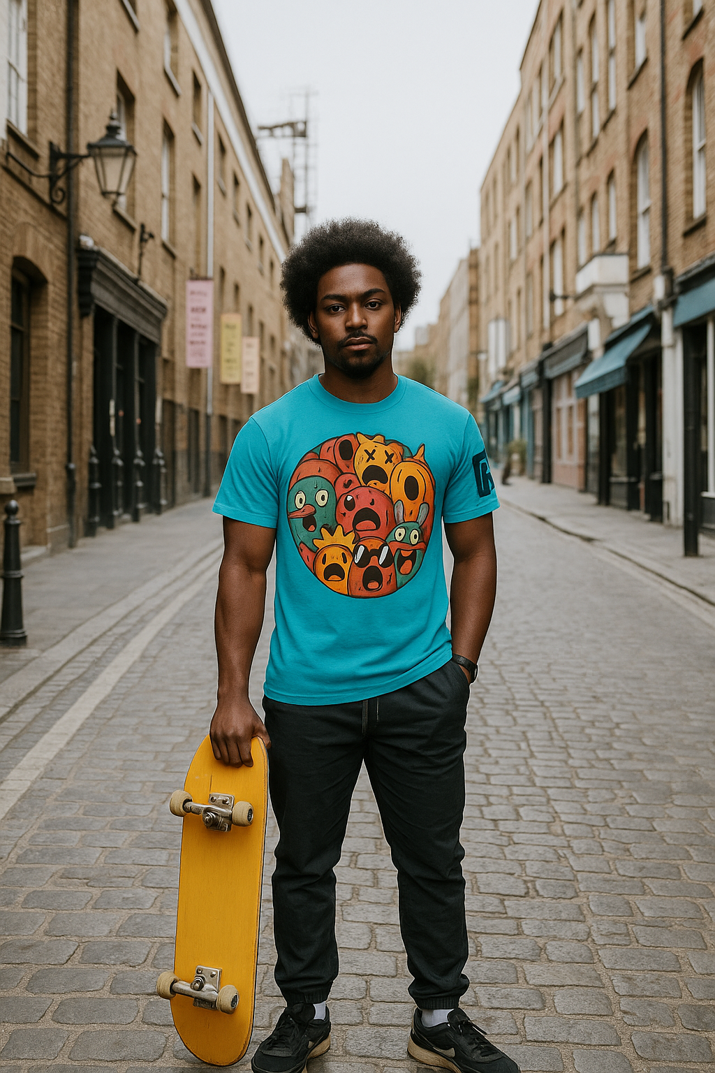 RRK Street Wear DoodleAliens Mens T-Shirt, Casual Tee for men
