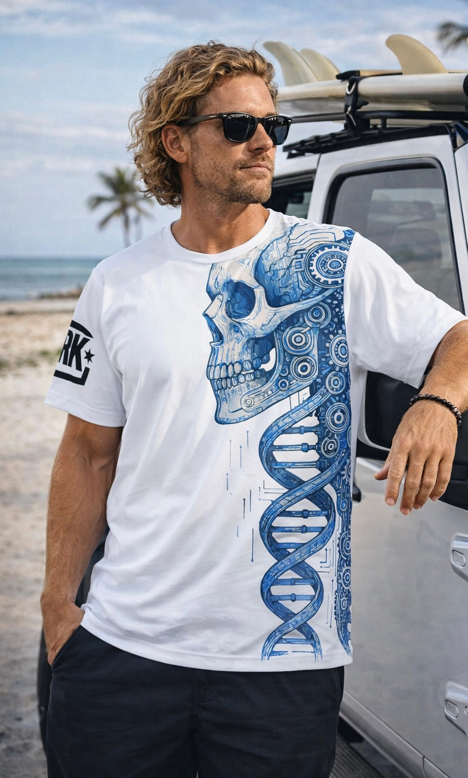 RRK Men's Tee Skull & DNA Design for Men