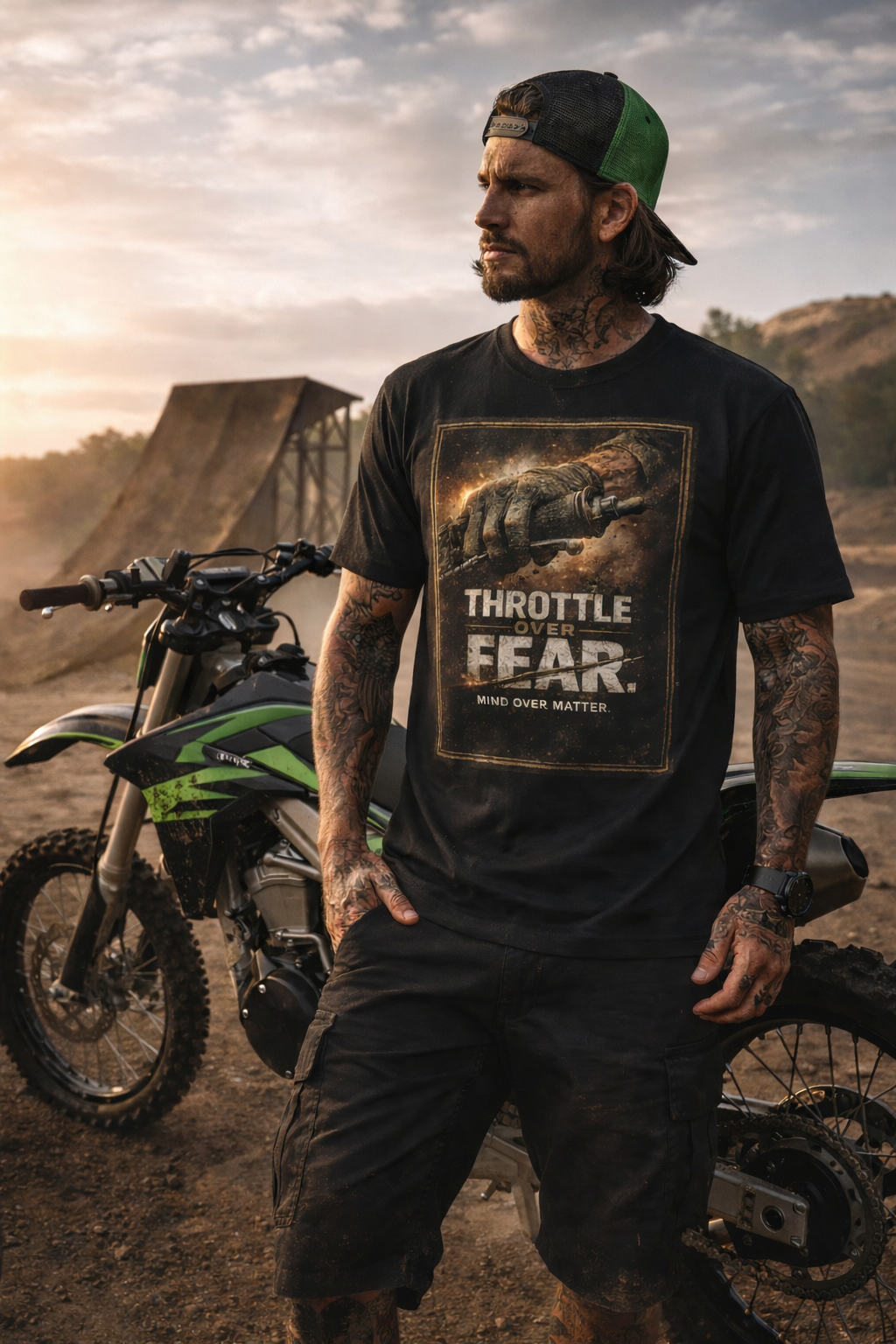 RRK Throttle over FEAR men’s casual T-shirt. Casual men’s tee