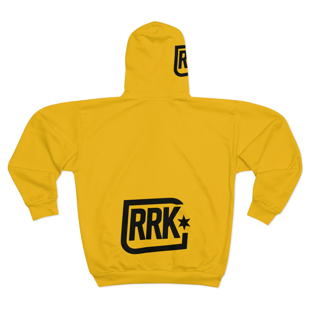 RRK Street Wear Yellow Volcano Adventure Mens Zip Hoodie