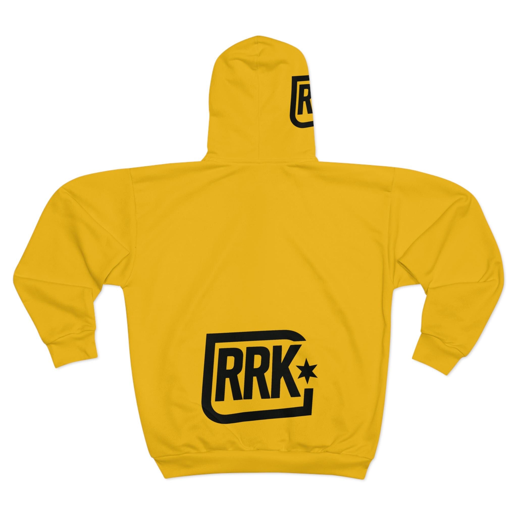 RRK Street Wear Yellow Volcano Adventure Mens Zip Hoodie