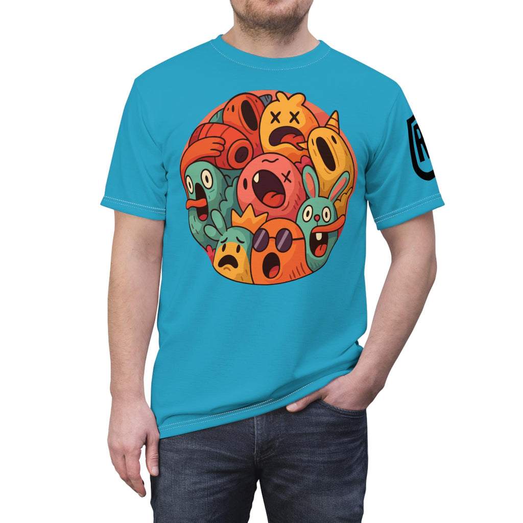 RRK Street Wear DoodleAliens Mens T-Shirt, Casual Tee for men