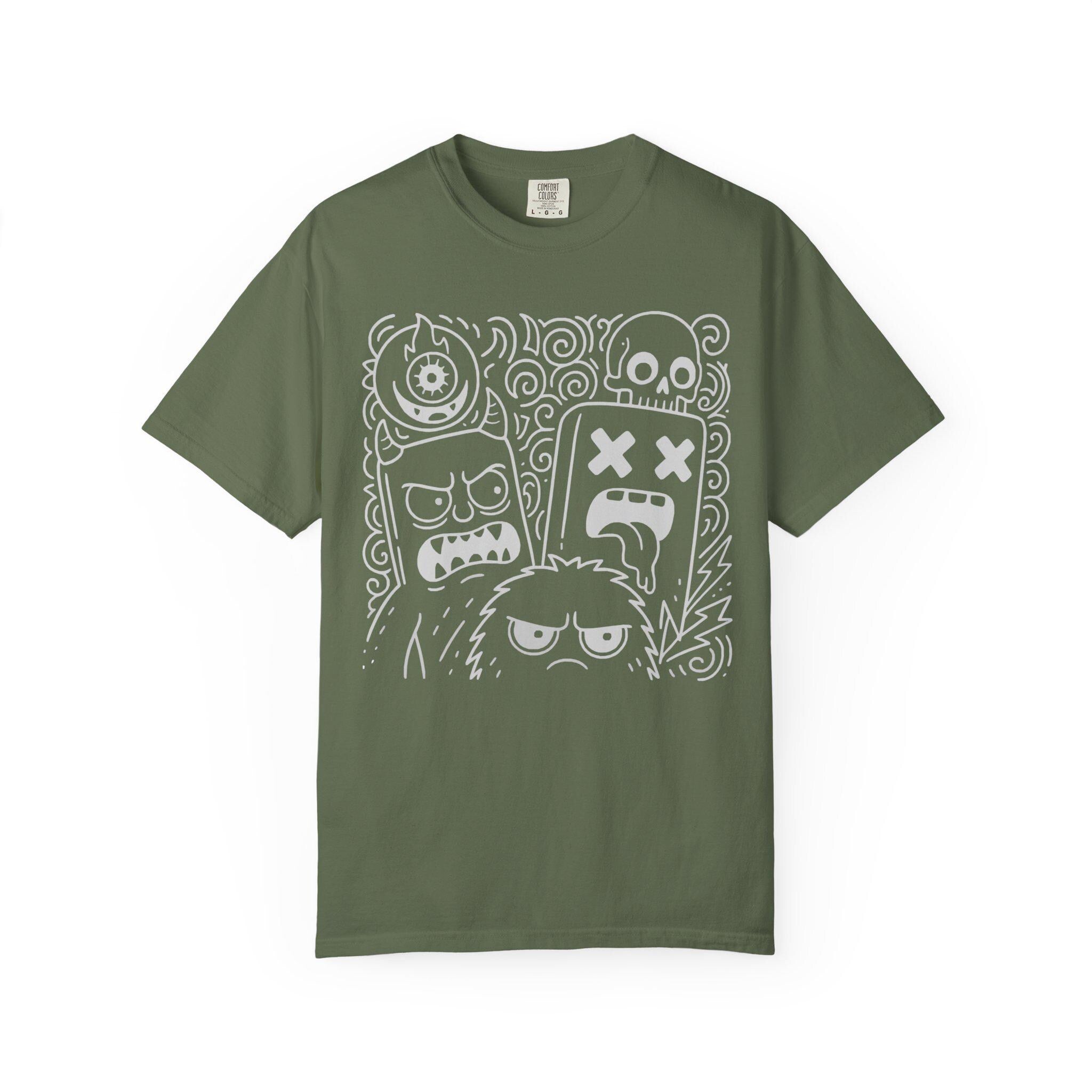 RRK Street Wear Dark EvilDoodle T-Shirt, Graphic Shirt, Mens Tee, Streetwear, Casual Wear