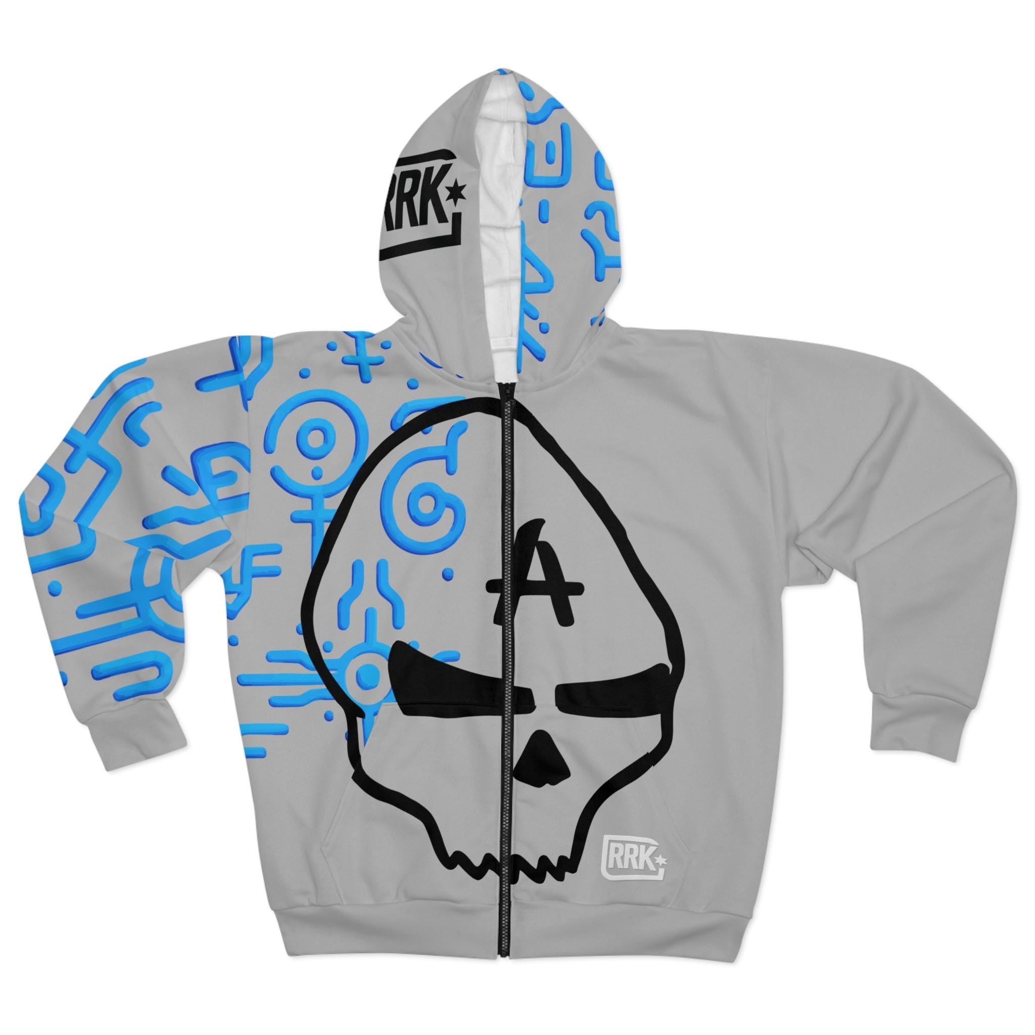 RRK Street Wear Anarchy Mayhem Zip Hoodie, Comfortable Casual Wear, For Men, Surf, Skate, Wake, Kite, Motocross, Sail, Skydive